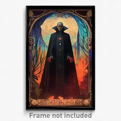 Russian Movie Poster - Man Feeling Jealousy, Enchanting Brown Cape (Art Print)