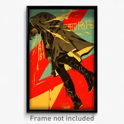 Greek Movie Poster - Woman Feeling Suspense, Warped Lace Up Boots (Art Print)