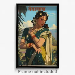 Bollywood Movie Poster - Woman Feeling Hospitable, Cheery Maid Headdress (Print)