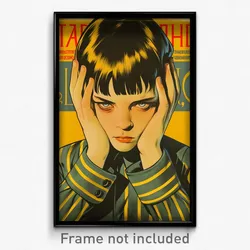 Russian Movie Poster - Boy Feeling Relieved, Yellowish Striped Bow (Art Print)
