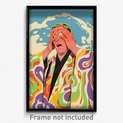 Art Poster - Man Feeling Shocked Wearing Vivid White Robe (Art Print)