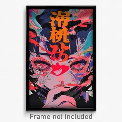 Japanese Movie Poster - Girl Feeling Helpless, Black And White Midriff Sarashi
