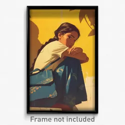Mexican Movie Poster - Woman Feeling Restlessness, Grimy Blue Bag (Art Print)