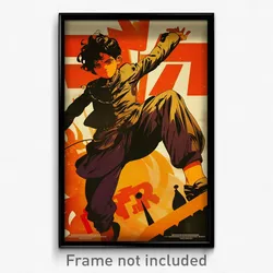 Bollywood Movie Poster - Boy Feeling Thankful, Violet Pleated Dress (Art Print)