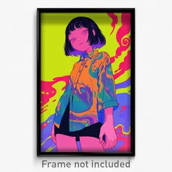 Art Poster - Girl Feeling Vengeful Wearing Buoyant Two Tone Shirt (Art Print)