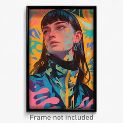 German Movie Poster - Girl Feeling Anticipation, Scholarly Aqua Jacket (Print)