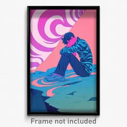 Movie Art Poster - Boy Feeling Pessimism, Wild Pink Legwear (Retro Film Print)