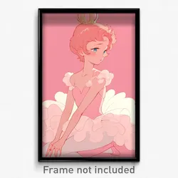 Anime Art Poster - Girl Feeling Regret Wearing Drab Pink Leotard (Print)