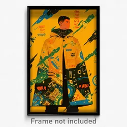 Mexican Movie Poster - Man Feeling Self Compassionate, Awesome Yellow Raincoat