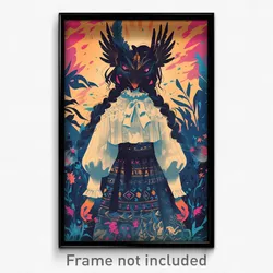 Mexican Movie Poster - Girl Feeling Discomfort, Magnificent White Bow (Print)