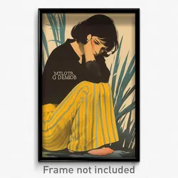 French Movie Poster - Woman Feeling Self Pity, Yellowish Striped Pants (Print)