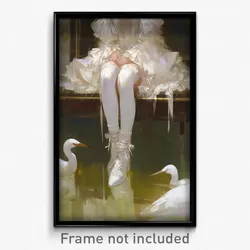 Art Poster - Little Egret Feeling Guilt Wearing Cloudy Ribbon Trimmed Legwear