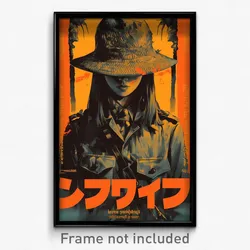 Thai Movie Poster - Girl Feeling Undermined, Interesting Straw Hat (Art Print)