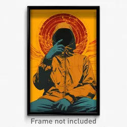 Russian Movie Poster - Man Feeling Epiphany, Loud Full Length Zipper (Art Print)