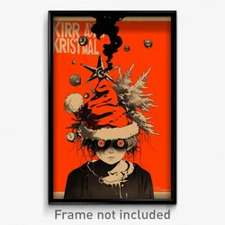 Icelandic Movie Poster - Boy Feeling Apprehension, Tattered Santa Hat (Print)