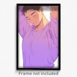 Anime Art Poster - Man Feeling Tolerance Wearing Soft Purple Leotard (Print)