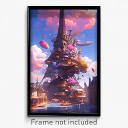 Art Poster - Large Paris (Psychedelic Trippy Weird 11x17 Print)