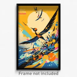 French Movie Poster - Acclaimed Ferry (France Psychedelic Art Retro Film Print)