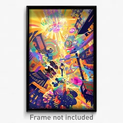Art Poster - Sunny Bazaar (Psychedelic Trippy Weird 11x17 Print)