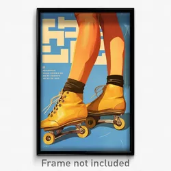 Greek Movie Poster - Girl Feeling Attraction, Academic Roller Skates (Art Print)