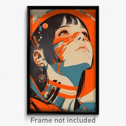 Greek Movie Poster - Girl Feeling Alarm, Valuable Orange Choker (Art Print)