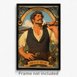 German Movie Poster - Man Feeling Thankful, Stupendous White Vest (Art Print)