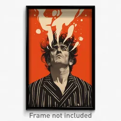 Icelandic Movie Poster - Man Feeling Tired, Black And White Pinstripe Shirt