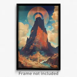 Bollywood Movie Poster - Mountainous Fortress (India Retro Hindi Film Art Print)