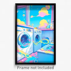 Art Poster - Sky Blue Drying Machine (Psychedelic Trippy Weird 11x17 Print)