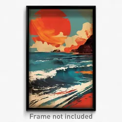 Greek Movie Poster - Rare Ocean (Greece Psychedelic Trippy Art Retro Film Print)