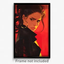 Brazilian Movie Poster - Girl Feeling Resignation, Flashy Black Clothes (Print)