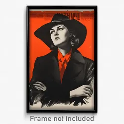 Russian Movie Poster - Woman Feeling Melancholy, Superb Red Necktie (Art Print)