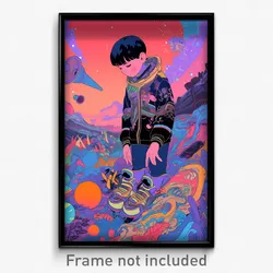 Movie Art Poster - Boy Feeling Greed, Colorless Footwear Bow (Retro Film Print)