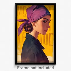 Spanish Movie Poster - Girl Feeling Shame, Quixotic Purple Headwear (Art Print)