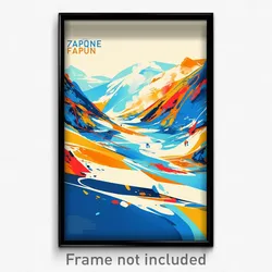French Movie Poster - Mountainous Snowfields (France Retro Film Art Print)
