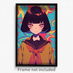 Art Poster - Woman Feeling Jealousy Wearing Merry Brown Sailor Collar (Print)