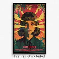 Greek Movie Poster - Girl Feeling Isolated, Webbed Business Suit (Art Print)