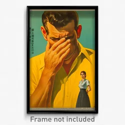 German Movie Poster - Man Feeling Discomfort, Well Groomed Ribbed Dress (Print)