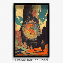 Movie Art Poster - Mountainous Shipwreck (Psychedelic Retro Weird Film Print)