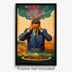 French Movie Poster - Man Feeling Baffled, Well To Do Blue Necktie (Art Print)