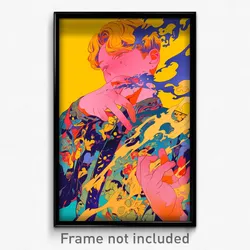 Anime Art Poster - Boy Feeling Content Wearing Elaborate Clothing Aside (Print)