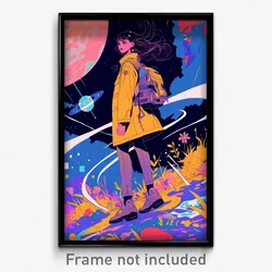 Movie Art Poster - Woman Feeling Sorrow, Well Made Yellow Bag (Retro Film Print)