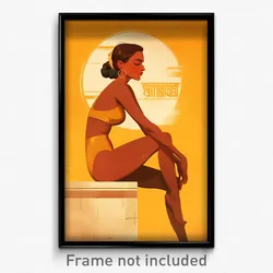 Bollywood Movie Poster - Woman Feeling Homesickness, Imaginary Brown Bodysuit