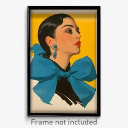 Mexican Movie Poster - Woman Feeling Cynicism, Large Aqua Bowtie (Art Print)