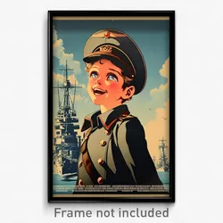 German Movie Poster - Boy Feeling Thrilled, Strange Naval Uniform (Art Print)