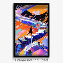 Art Poster - Glass Settlement (Psychedelic Trippy Weird 11x17 Print)