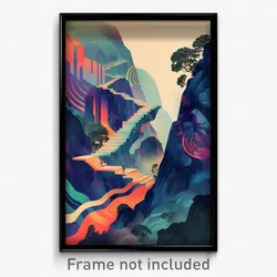 Spanish Movie Poster - Cavernous Landscape (Spain Retro Film Art Print)
