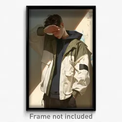 Art Poster - Man Feeling Dispirited Wearing Makeshift Two Tone Jacket