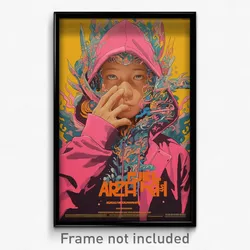 Indonesian Movie Poster - Man Feeling Mad, Nifty Pink Hoodie (Art Print)