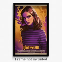 Icelandic Movie Poster - Girl Feeling Cowardly, Striped Purple Sweater (Print)